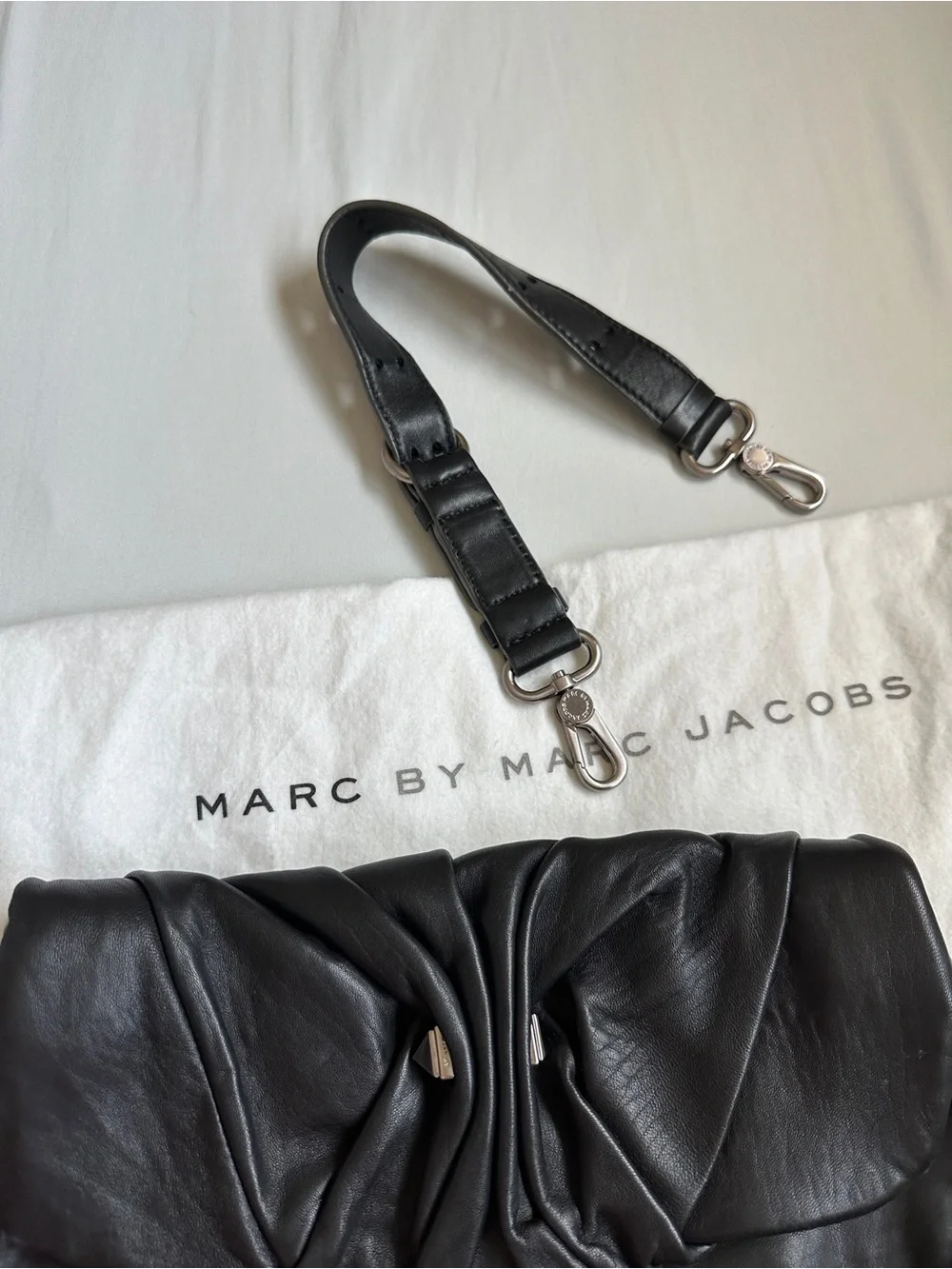 Marc by Marc Jacobs Black Leather Shoulder Bag - Remove Strap Converts to Clutch